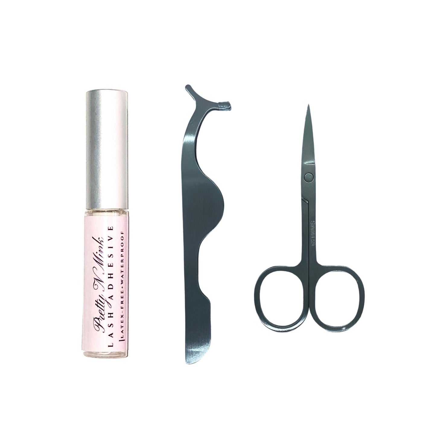Lash Tool Set + Adhesive-Our Lash Tool Set + Adhesive includes everything you need for an easy lash application. This set is perfect for lash beginners that need tools and adhesive to get started or if you simply need to stock up on your everyday lash necessities. It includes a full-size lash adhesive, lash applicator, and pair of mini scissors. The compact size makes it perfect to add to your makeup/travel bag. Description Includes: 1 Lash Adhesive, 1 Lash Applicator, and 1 Pair of Mini Scissor