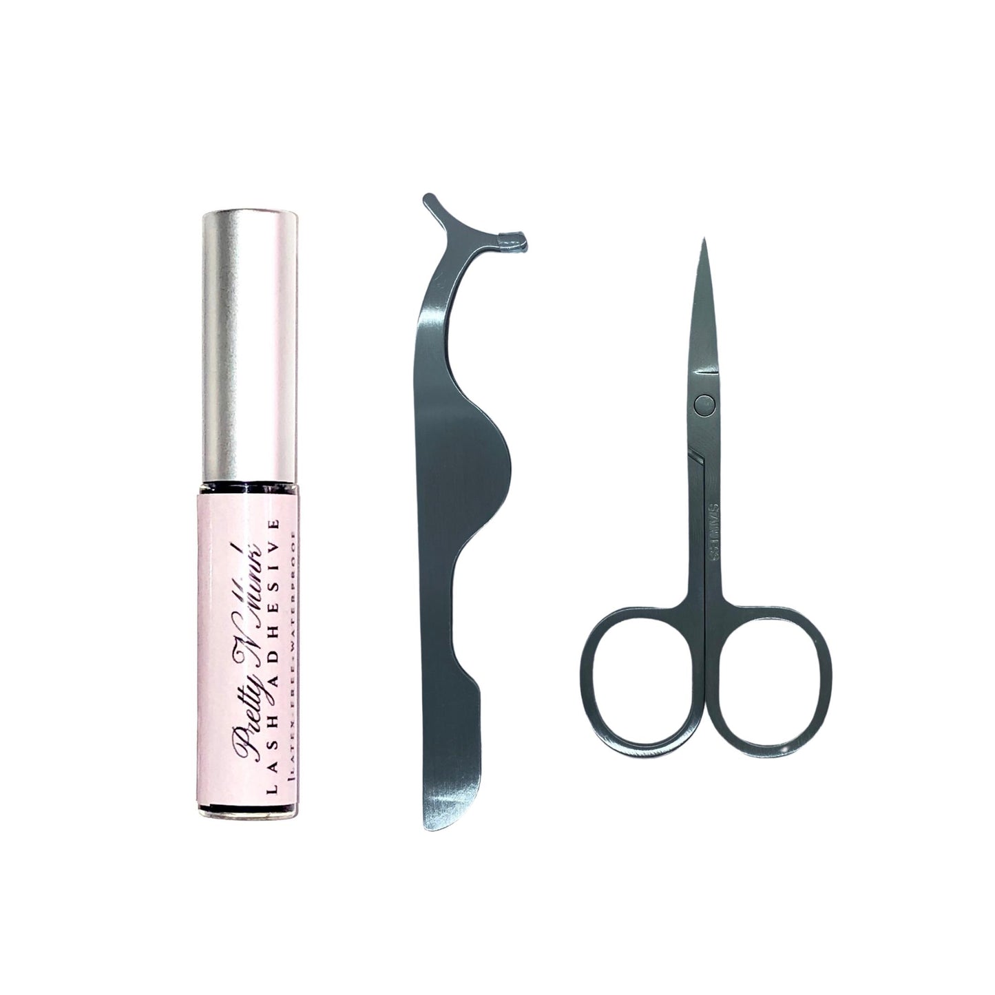 Lash Tool Set + Adhesive-Our Lash Tool Set + Adhesive includes everything you need for an easy lash application. This set is perfect for lash beginners that need tools and adhesive to get started or if you simply need to stock up on your everyday lash necessities. It includes a full-size lash adhesive, lash applicator, and pair of mini scissors. The compact size makes it perfect to add to your makeup/travel bag. Description Includes: 1 Lash Adhesive, 1 Lash Applicator, and 1 Pair of Mini Scissor