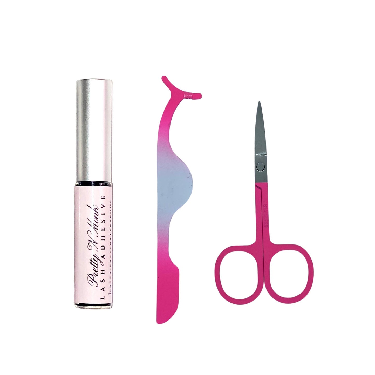 Lash Tool Set + Adhesive-Our Lash Tool Set + Adhesive includes everything you need for an easy lash application. This set is perfect for lash beginners that need tools and adhesive to get started or if you simply need to stock up on your everyday lash necessities. It includes a full-size lash adhesive, lash applicator, and pair of mini scissors. The compact size makes it perfect to add to your makeup/travel bag. Description Includes: 1 Lash Adhesive, 1 Lash Applicator, and 1 Pair of Mini Scissor