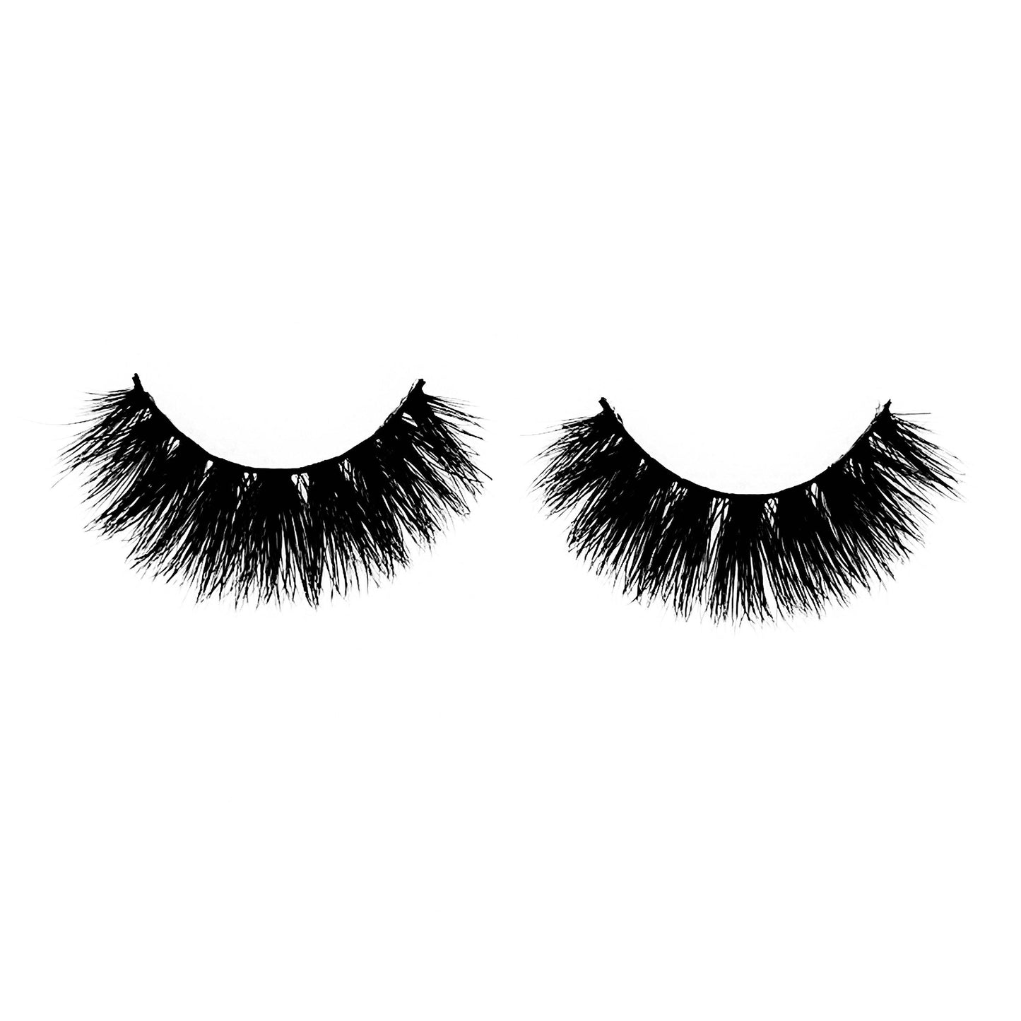Hustla-High Volume-Sexy, sassy, and bold. The 3 moods guaranteed in our "Hustla" lashes. Pick "Hustla" for full volume, curl, and length. You'll always be picture ready in these glamorous mink lashes! Also available in our "Boss Up (3-Pack)" Description Handmade, Cruelty-Free, Wear up to 30x Material: 100% Mink Band: Thin, Black Cotton Band Volume: High Style: Dramatic, Long, Open-eye To Use: Measure and size your lashes by placing the false lash against your lash line where your natural lashes