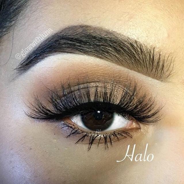 Halo-High Volume-You'll feel unbelievably confident in our mink lash style "Halo." These long, wispy lashes are perfect for a glamorous look. The longest hairs are located in the middle, creating a gorgeous eye opening effect that’ll make the whole world stop and stare! They’re super versatile and pair perfectly with a seductive, smokey eye look. Also available in our "Dramatic (3-Pack)" Description Handmade, Cruelty-Free, Wear up to 30x Material: 100% Mink Band: Thin, Black Cotton Band Volume: