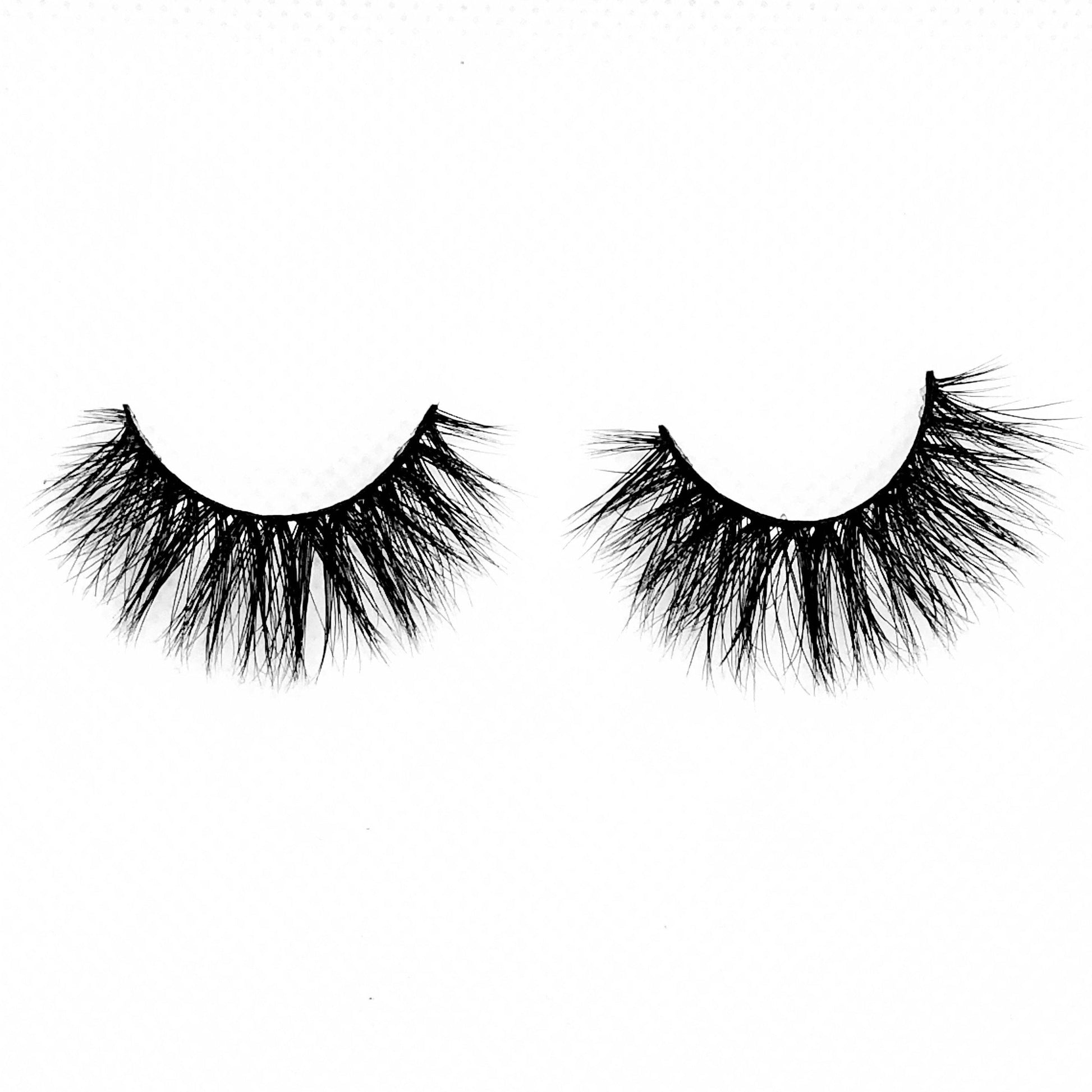 Princess-High Volume-Are you a full face of makeup type of girl? Make "Princess" your go-to mink lashes for a BOLD and SEXY look! "Princess" is for our PRETTY ladies that love the drama. These are extra fluffy, soft, and lightweight on your eyes. Full volume from root to end, you won't go unnoticed. Also available in our "Best Sellers (3-Pack)" and "Dramatic (3-Pack)" Description Handmade, Cruelty-Free, Wear up to 30x Material: 100% Mink Band: Thin, Black Cotton Band Volume: High Style: Dramatic
